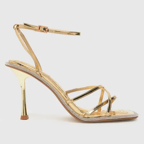 Schuh Women's Gold Summer Embellished High Heel Sandals