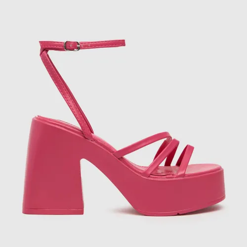 Schuh Women's Pink Sia Strappy Platform High Heels Sandals