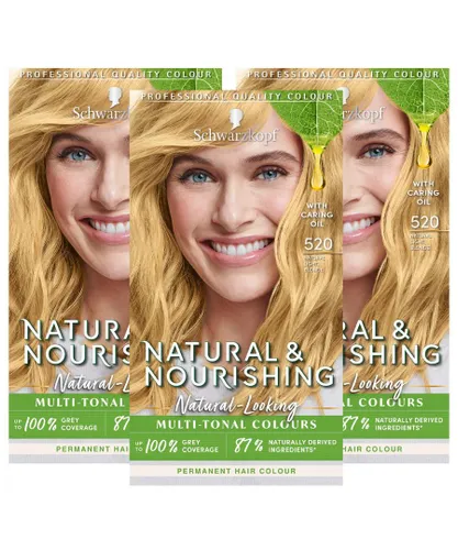 Schwarzkopf Womens 3x Natural&Nourishing 520 - Natural Light Blonde - Cream - One Size