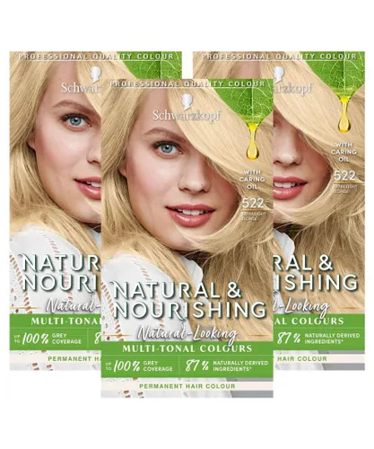 Schwarzkopf Womens 3x Natural&Nourishing 522 - Extra Light Blonde - Cream - One Size