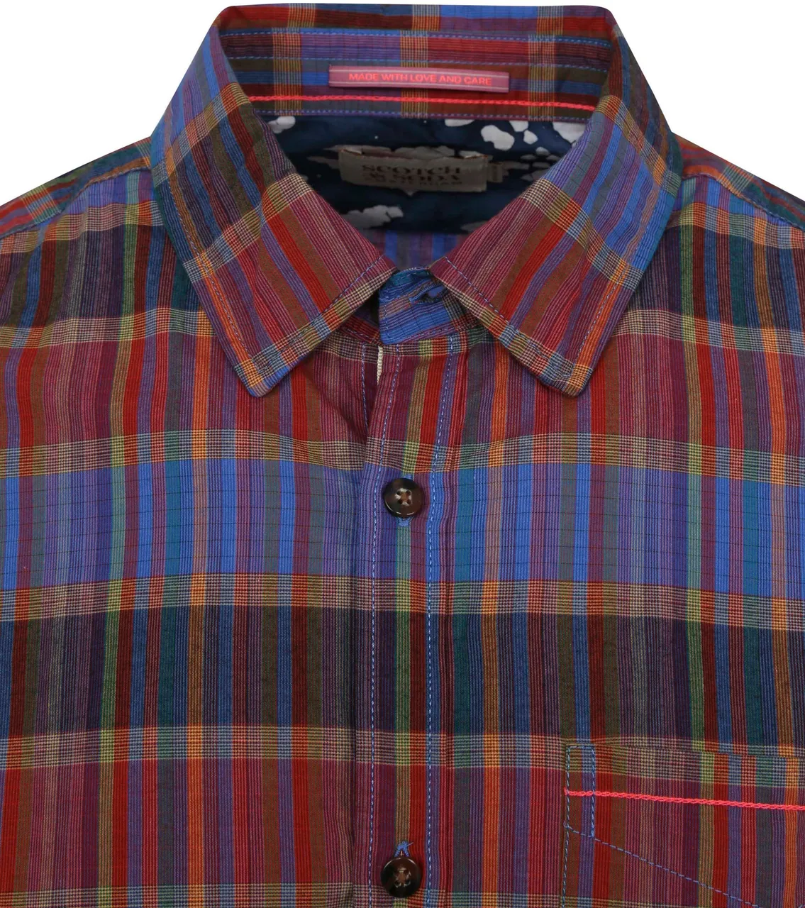 Scotch and Soda Shirt Checkered Multicolour Red