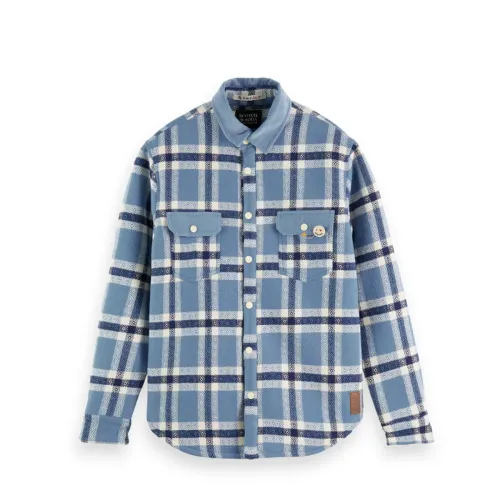 Scotch & Soda , Cozy Flannel Shirt ,Blue male, Sizes: