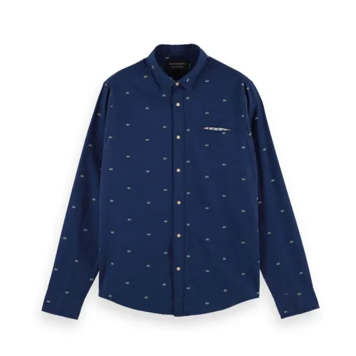 Scotch & Soda , Elegant Casual Pocket Shirt ,Blue male, Sizes: