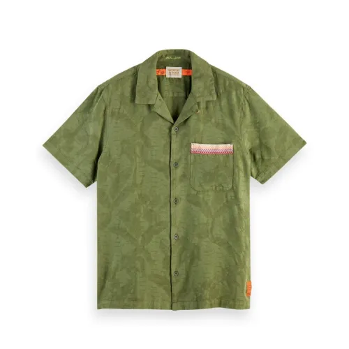 Scotch & Soda , Elegant Short Sleeve Shirt ,Green male, Sizes: