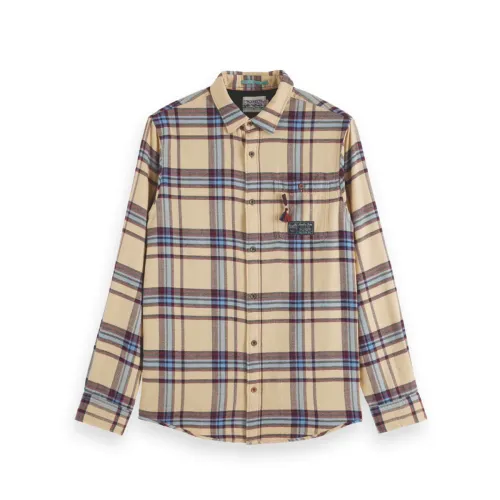 Scotch & Soda , Flannel Check Shirt ,Yellow male, Sizes: