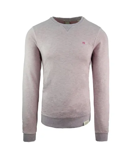 Scotch & Soda Garment-Dyed Logo Cotton Sweatshirt Pink Mens Pullover 142567 1282