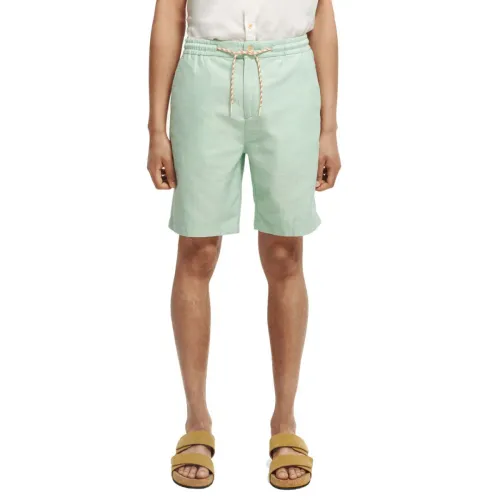 Scotch & Soda , Green Linen Beach Shorts for Men ,Green male, Sizes: