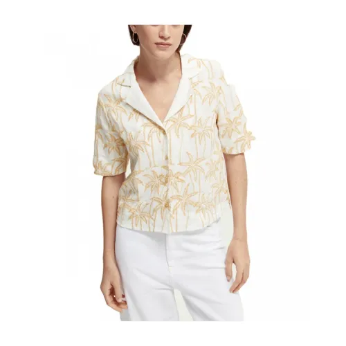 Scotch & Soda , Hawaiian Linen Shirt ,White female, Sizes: