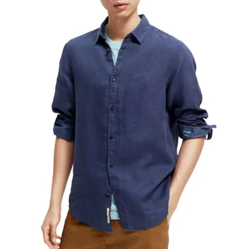 Scotch & Soda , Linen Shirt ,Blue male, Sizes: