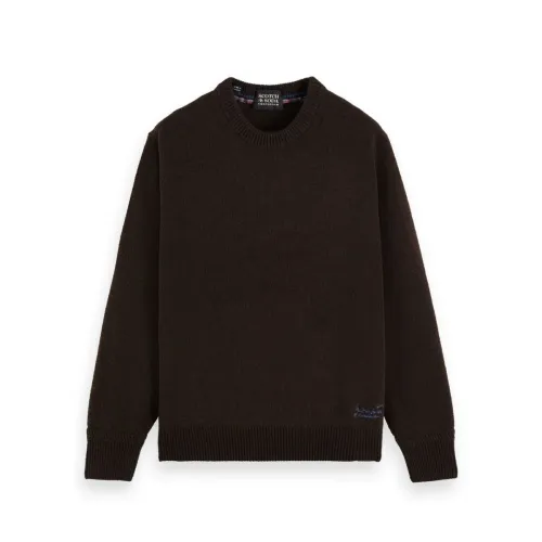 Scotch & Soda , Pure Wool Sweater ,Brown male, Sizes: