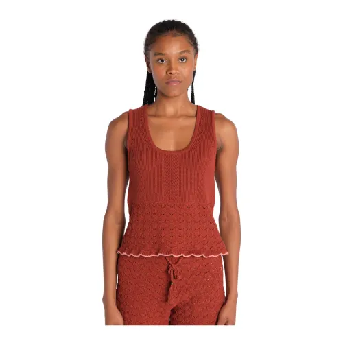 Scotch & Soda , Relaxed Knitted Top Brown ,Brown female, Sizes: