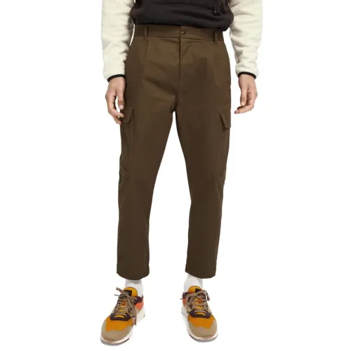 Scotch & Soda , Slim-Fit Cotton Cargo Pants ,Green male, Sizes: