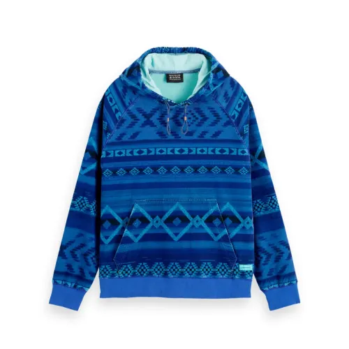 Scotch & Soda , Velvet Ribbed Cotton Sweatshirt ,Blue male, Sizes:
