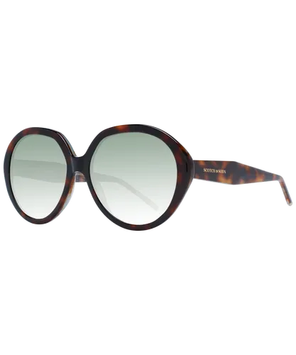 Scotch & Soda Womens Round Gradient Sunglasses with Frames - Brown - One