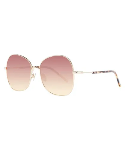 Scotch & Soda Womens Square Sunglasses with UV Protection - Gold - One