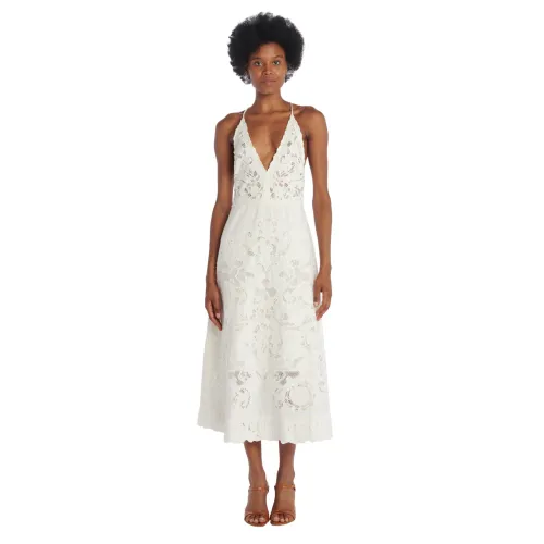 Sea NY , White Jacquard Embroidered Long Dress ,White female, Sizes: