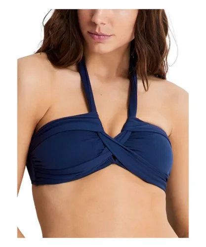 Seafolly Womens Halterneck Bandeau Bikini Top - Blue