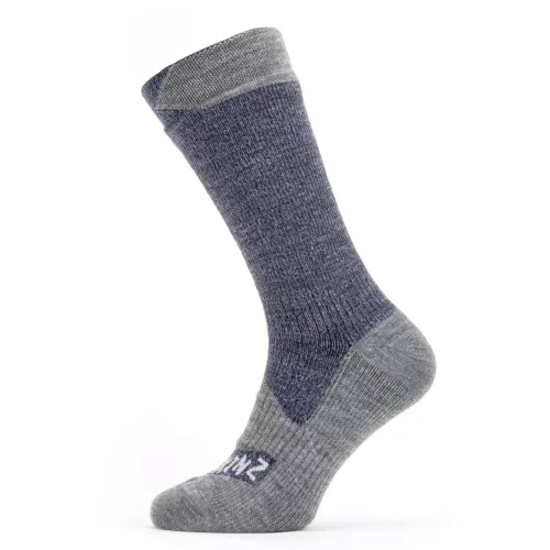 SealSkinz All Weather Mid Length Waterproof Sock (Navy/Grey Marl)
