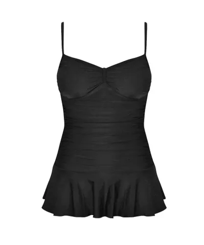 Seaspray Womens 30-2149 Just Colour Plain Draped Swimdress - Black