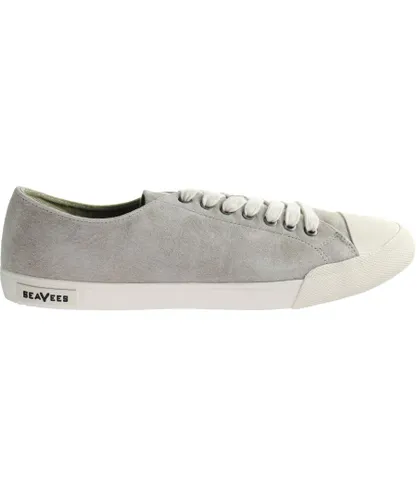 Seavees Army Issue Low Gravel Suede Shoe Grey Mens Shoes Leather