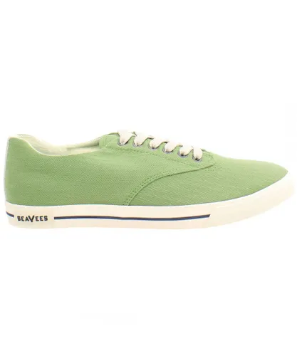 Seavees Hermosa Surfwash Mens Green Plimsolls Canvas (archived)