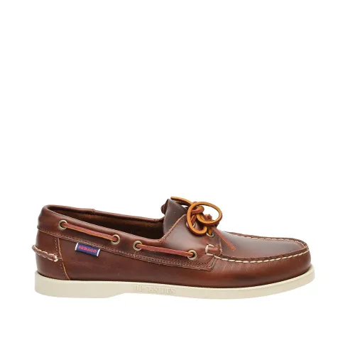 Sebago , Brown Leather Loafer ,Brown male, Sizes: