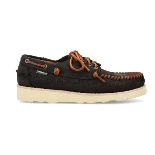Sebago , Brown Loafers with Lace-up Fastening ,Brown male, Sizes: