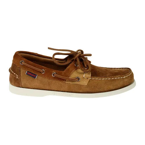 Sebago , Brown Suede Moccasins with Leather Insole ,Brown male, Sizes: