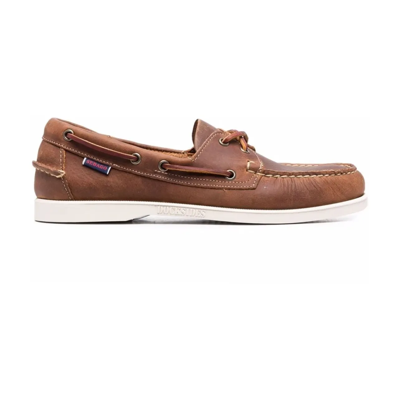 Sebago , Docksides Portland Brown Leather Boat Shoes ,Brown male, Sizes: