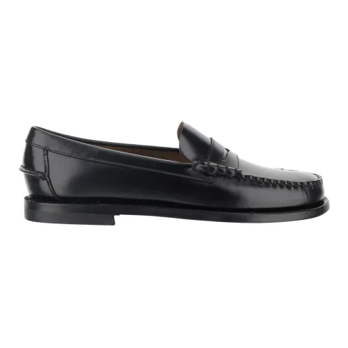 Sebago , Loafer made of smooth brushed leather Leather upper Hand stitching tone on tone Rubber heel Leather sole Black Made in Mexico Composition: le
