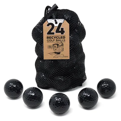 Second Chance 24 Black Optic Mix Golf Balls with Carry Bag