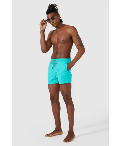 Secret Label Mens Plain Swim Shorts - Turquoise Nylon