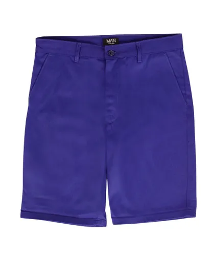 Secret Label Mens Slim Fit Chino Shorts - Blue Cotton