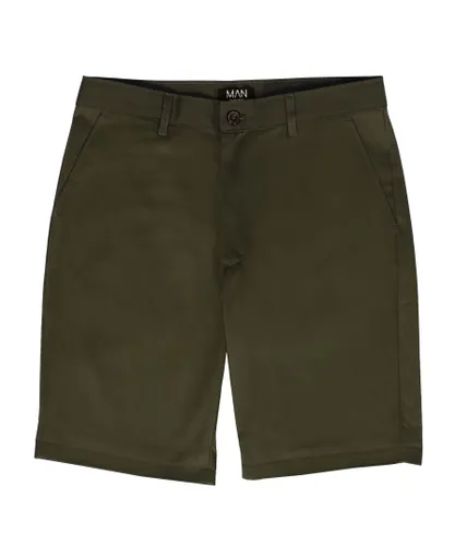 Secret Label Mens Slim Fit Chino Shorts - Khaki Cotton
