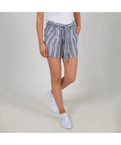 Secret Label Womens Striped Linen Shorts - Grey