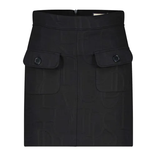 Seductive , Paris Mini Skirt with Allover Letters ,Black female, Sizes: