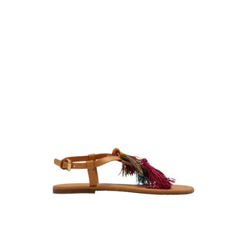 See by Chloé , Braided Sandals with Colorful Straps ,Brown female, Sizes: