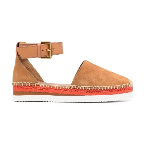 See by Chloé , Glyn Espadrille Wedges Sandals ,Brown female, Sizes: