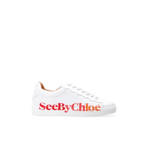 See by Chloé , Lace-up shoes with logo ,White female, Sizes: