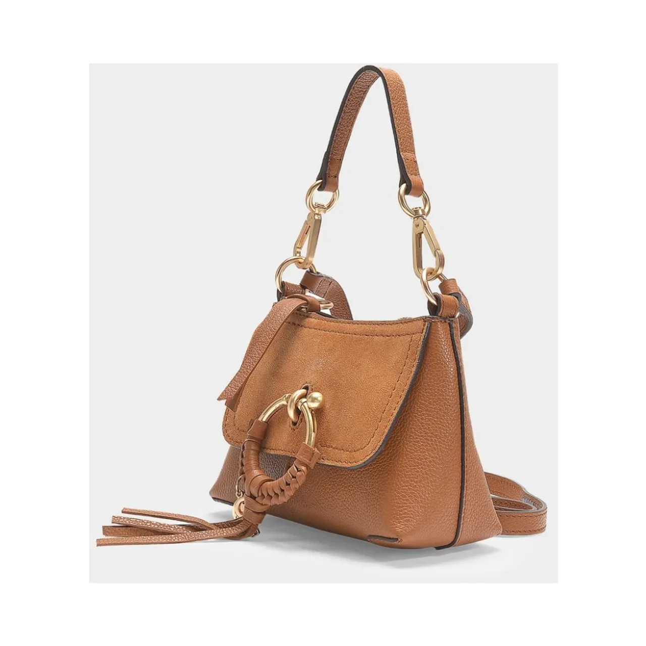 See by Chloé , Mini Joan Hobo Bag - Caramello Leather ,Brown female, Sizes: ONE SIZE