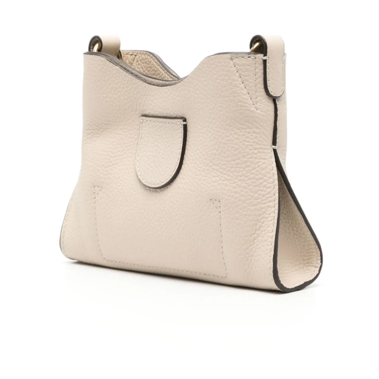 See by Chloé , Pebbled Texture Beige Bag with Ring Hardware ,Beige female, Sizes: ONE SIZE