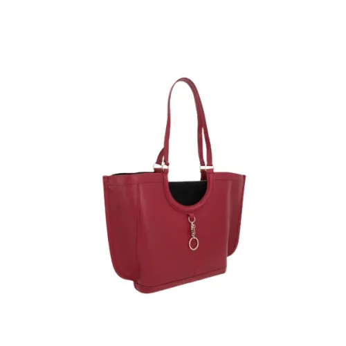 See by Chloé , Red Suede and Hammered Leather Shopping Bag ,Red female, Sizes: ONE SIZE