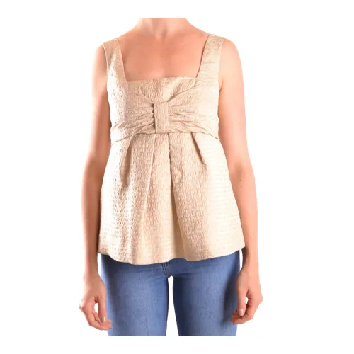 See by Chloé , Square Neck Sleeveless Top ,Beige female, Sizes:
