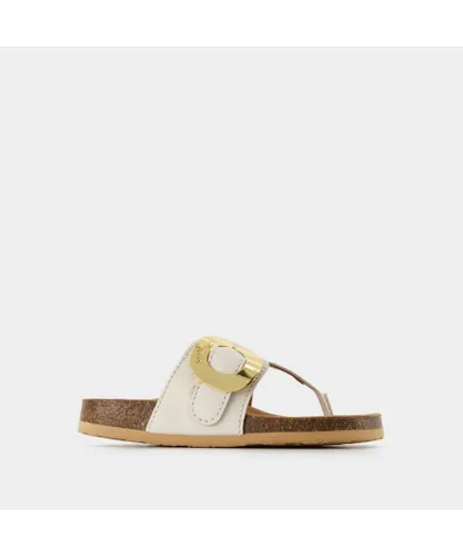 See By Chloé Womens Chany Fussbett Mules - See By Chloe - Natural - Leather - Beige Leather (archived)