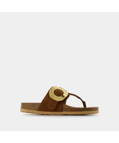 See By Chloé Womens Chany Fussbett Mules - See By Chloe - Tan - Leather - Brown