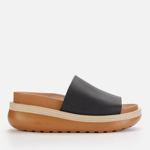 See By Chloé Women's Cicily Leather Flatform Slide Sandals - Black - UK 7