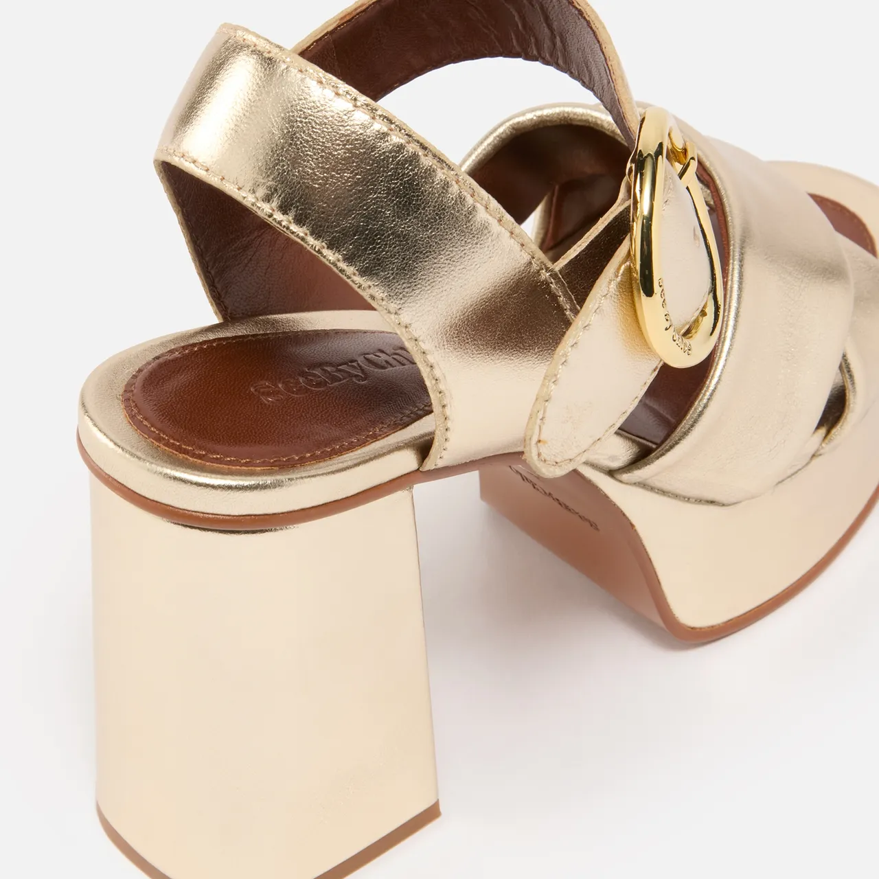 See By Chloé Women's Lyna Leather Platform Heeled Sandals