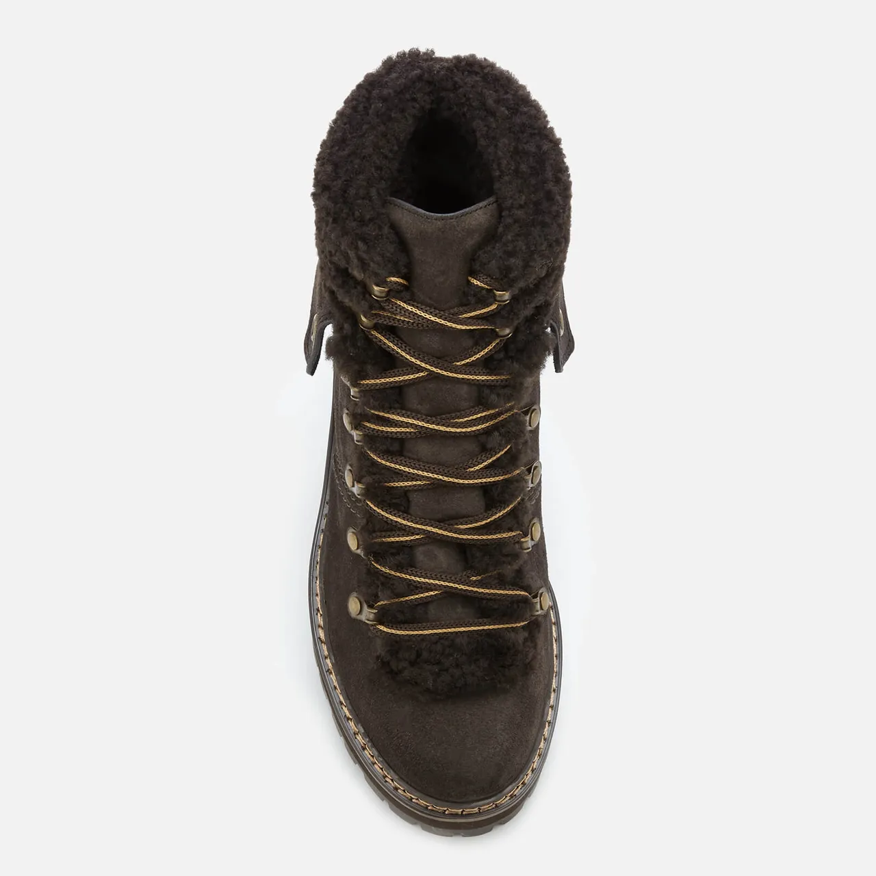 See By Chloé Women's Suede/Shearling Lined Hiking Styled Boots - Graphite/Natural - UK
