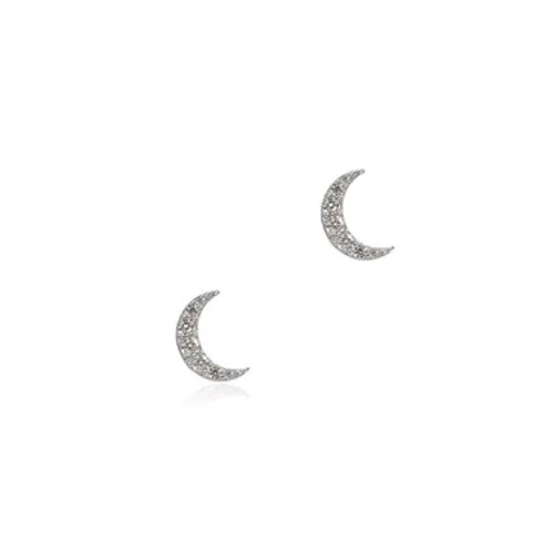 Seek + Find Shine Silver Moon Earrings - Silver