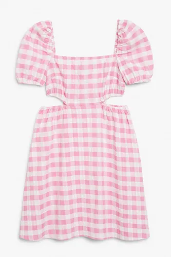 Seersucker babydoll dress - Pink